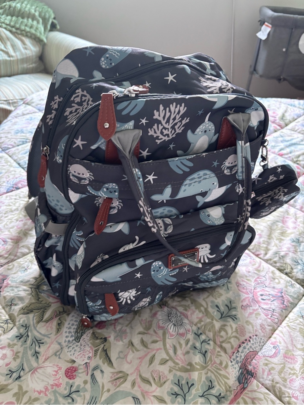 BabbleRoo Diaper Bag Sea Animals NWOT